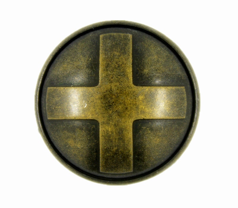 Metal Buttons Antique Brass Embossed Cross Domed Metal Shank Buttons 25mm 1  Inch 6 Pcs -  India