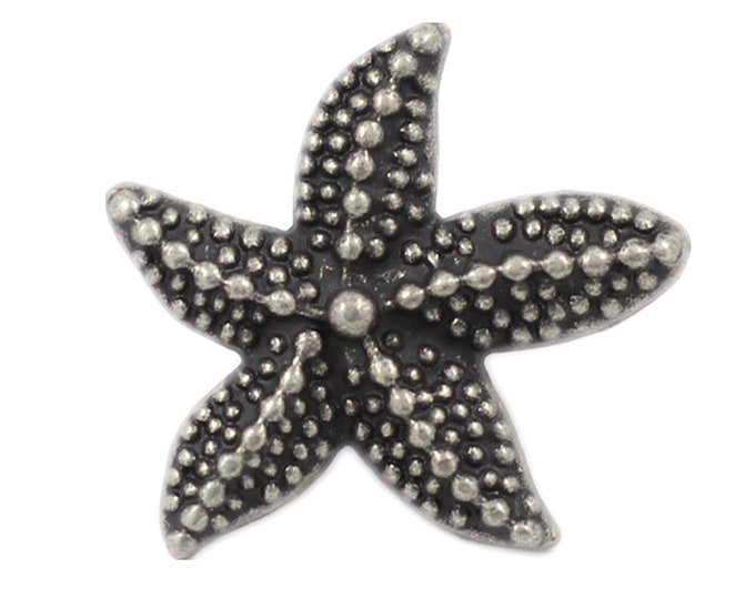 Seastar Metal Buttons - Seastar Antique Silver Metal Shank Buttons - 19mm - 3/4 inch - 3 pcs