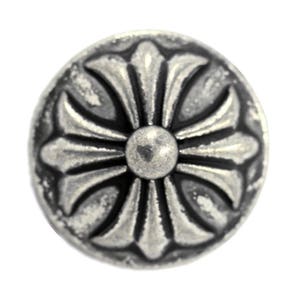 Metal Buttons Retro Silver Embossed Fleur Cross Metal Shank Buttons 20mm 3/4 inch 6 pcs image 1