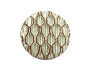 Metal Buttons - Beautiful Mesh Surface Copper White Metal Shank Buttons - 10mm - 3/8 inch - 6 pcs