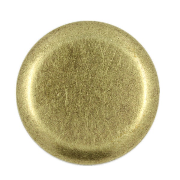 Metal Buttons - Flat Antique Brass Metal Shank Buttons - 35mm - 1 3/8 inch - 6 pcs