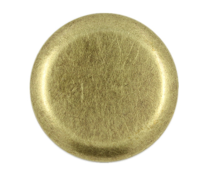 Metal Buttons - Flat Antique Brass Metal Shank Buttons - 35mm - 1 3/8 inch - 6 pcs