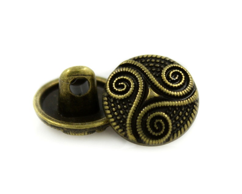 Metal Buttons Roped Celtic Triple Spiral Antique Brass Metal Etsy