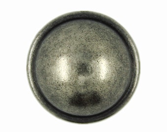Metal Buttons - Gray Silver Domed Metal Shank Buttons - 17mm - 11/16 inch - 6 pcs