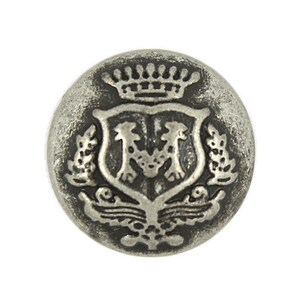 Metall-Knöpfe - Antique Silver Campus Style Emblem Metall Schaft Buttons - 18mm - 11/16 Zoll - 6 Stück