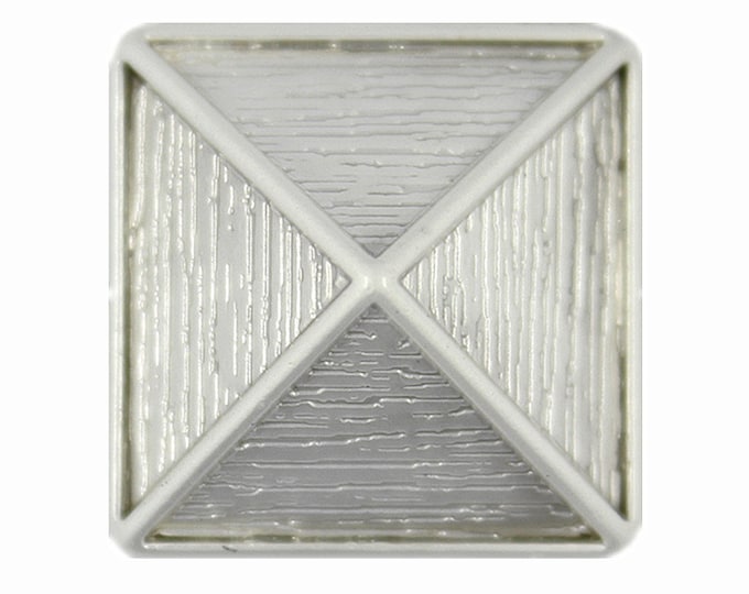 Metal Buttons - Square Cone Matte Silver Metal Shank Buttons - 15 mm - 5/8 inch - 6 pcs