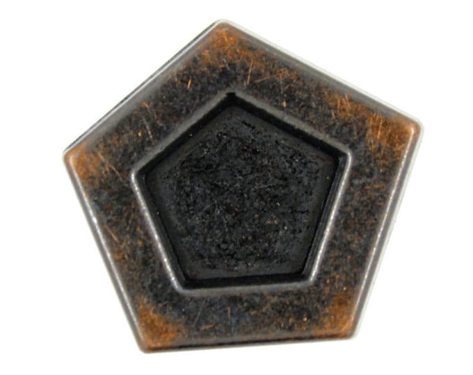 Metal Buttons - Rough Pentagon Dark Gunmetal Metal Shank Buttons - 20mm - 3/4 inch - 6 pcs