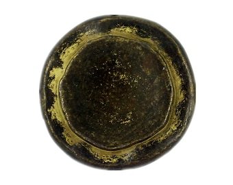 Metal Buttons - Rustic Circles Metal Shank Buttons in Gunmetal Yellow Color - 23mm - 7/8 inch - 6 pcs