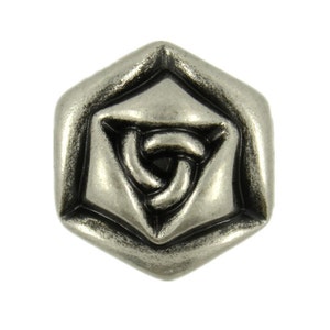 Metal Buttons - Rose Bud Shaped Gray Silver Metal Shank Buttons - 15mm - 5/8 inch - 6 pcs