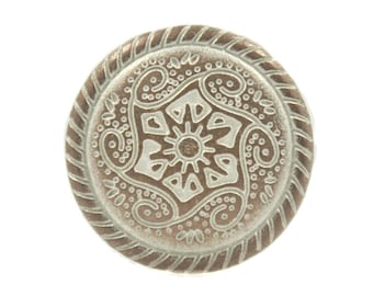 Metal Buttons - Delicate Celtic Mandala Pattern Copper White Metal Shank Buttons - 19mm - 11/16 inch - 6 pcs