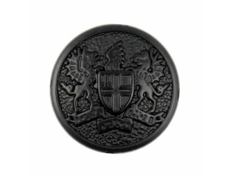 Metalen knoppen - Matte Black medaillon embleem metalen schacht Buttons - 18mm - 11/16 inch - 6 stuks