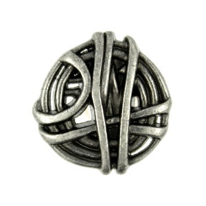 Metal Buttons - Bunch Rope Gray Silver Metal Shank Buttons - 17mm - 11/16 inch - 6 pcs