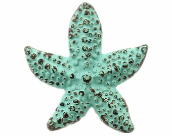Seastar Metal Buttons - Seastar Mint Patina Metal Shank Buttons - 19mm - 3/4 inch - 3 pcs