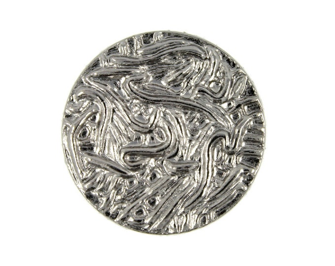 Metal Buttons - Messy Pipeline  Shiny Gunmetal Metal Shank Buttons - 25mm - 1 inch - 4 pcs
