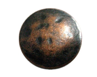 Metal Buttons - Antique Copper Metal Shank Buttons - 18mm - 11/18 inch - 10 pcs