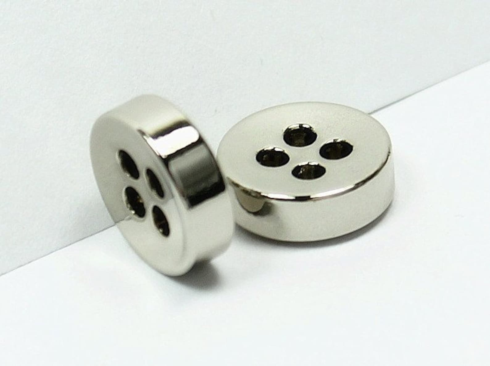 Metal And Button Inset Metal Buttons - Thick Silver Metal Hole Buttons - 11mm - 7/16 Inch - 6 ...
