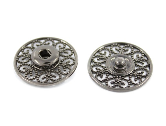 Los botones de filigrana de metal color plata o bronce 15mm 19mm o 23mm por 3 Botones