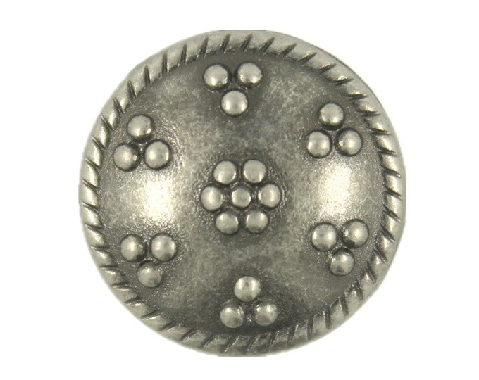 Metal Buttons - Scattered Bubbles Gray Silver Metal Shank Buttons - 15mm - 5/8 inch - 6 pcs