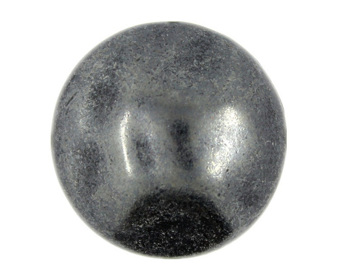Metal Buttons - Dark Gunmetal Domed Metal Shank Buttons - 23mm - 7/8 inch - 6 pcs