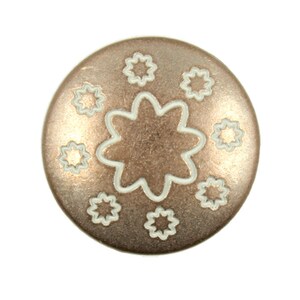 Metal Buttons - Flower and Wreath Pattern Copper White Shank Buttons - 21mm - 13/16 inch - 6 pcs
