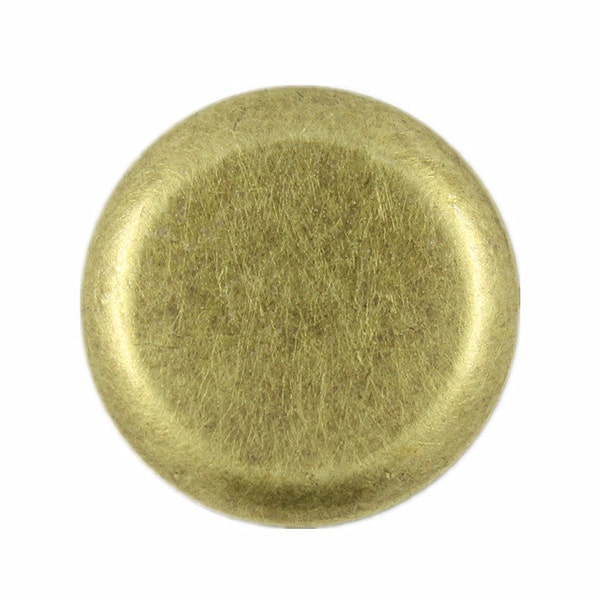 Metal Buttons - Flat Antique Brass Metal Shank Buttons - 25mm - 1 inch - 6 pcs