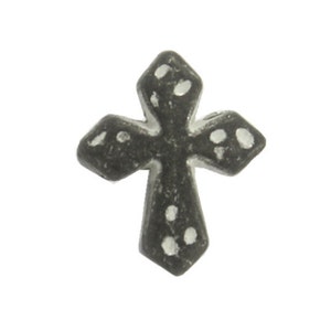 Metal Buttons - Cross Metal Shank Buttons in Gunmetal White Color - 12mm - 1/2 inch - 6 pcs