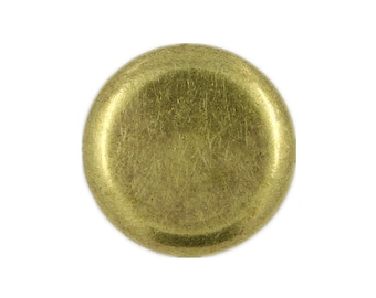 Metal Buttons - Flat Antique Brass Metal Shank Buttons - 20mm - 3/4 inch - 6 pcs