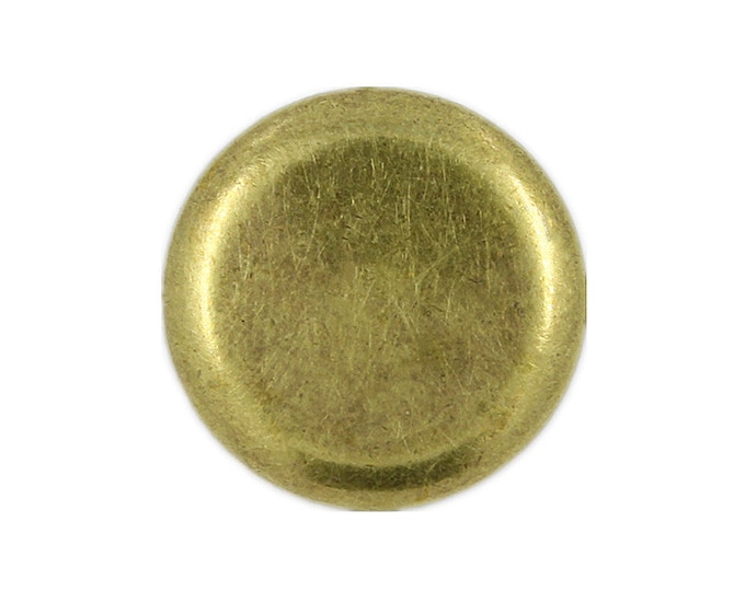 Metal Buttons - Flat Antique Brass Metal Shank Buttons - 20mm - 3/4 inch - 6 pcs