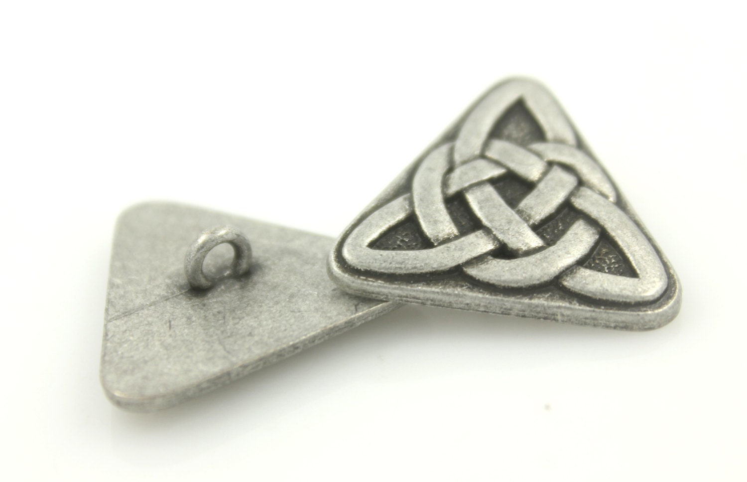 Metal Buttons Celtic Knot Triangle Antique Silver Metal | Etsy