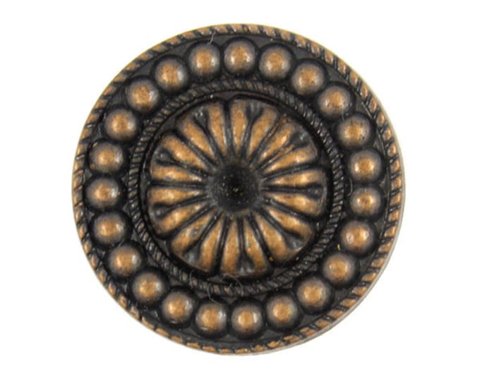 Metal Buttons - Beads Wheel Copper Metal Shank Buttons - 23mm - 7/8 inch - 6 pcs