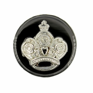 Metall Buttons - gepr&auml;gte Silber Krone Metall Schaft Shiny Gunmetal - 20mm - 3/4 Zoll - 6 St&uuml;ck