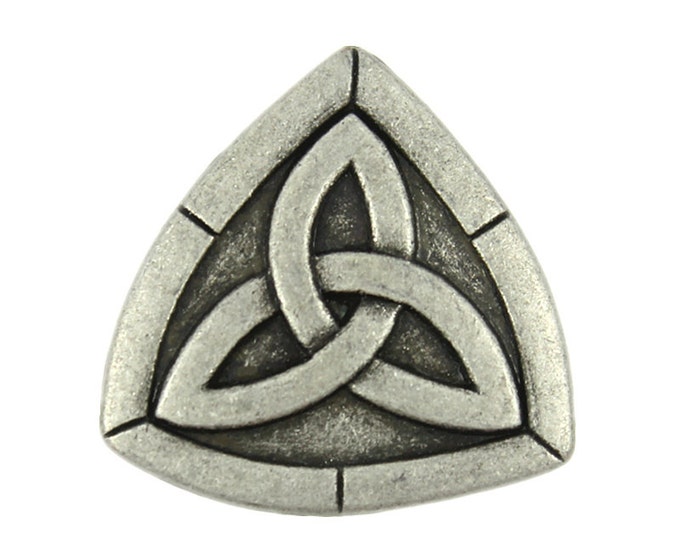 Metal Buttons - Trinity Knot Antique Silver Metal Shank Buttons  - 20mm - 3/4 inch - 3 pcs