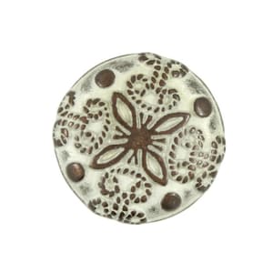 Metal Buttons - Damascene Carvings Design Copper White Patina Metal Shank Buttons - 16mm - 5/8 inch - 6 pcs