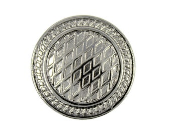 Metal Buttons - Interleaving Lines Design Shiny Gunmetal Metal Shank Buttons -  23mm - 7/8 inch - 6 pcs