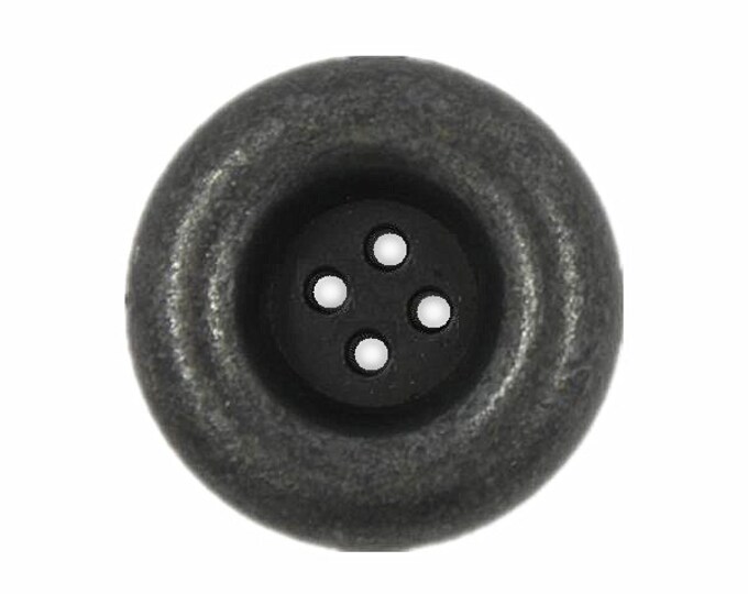 Metal Buttons - Abacus Bead Design Black Gunmetal Metal Hole Buttons - 18mm - 11/16 inch - 2 pcs