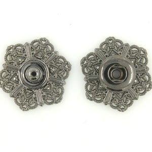 Hexagonal Filigree Metal Snap Buttons in Gunmetal Color 21mm - Etsy