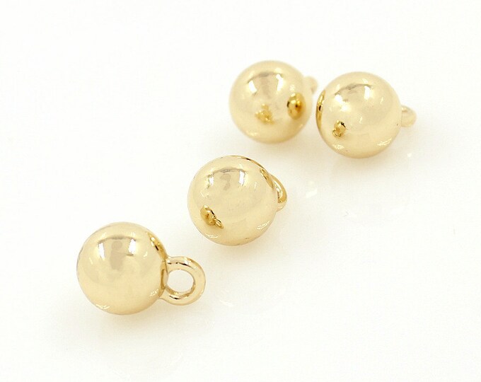 Metal Buttons - Gold Ball Metal Shank Buttons - 8mm - 5/16 inch - 160 pcs
