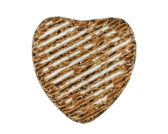 Heart Metal Buttons - Linear Heart White Rust Metal Shank Buttons - 13mm - 1/2 inch - 6 pcs