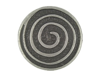 Metal Buttons - Swirl Metal Shank Buttons in Gunmetal Color - 20mm - 3/4 inch - 6 pcs
