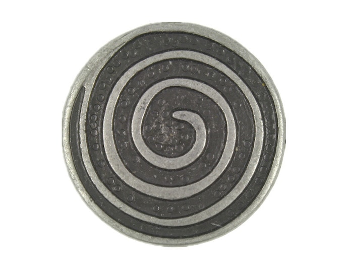 Metal Buttons - Swirl Metal Shank Buttons in Gunmetal Color - 20mm - 3/4 inch - 6 pcs
