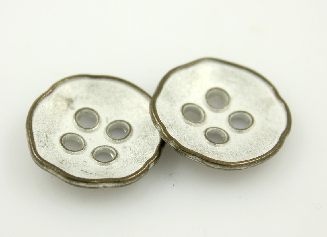 Metal Buttons Brass White Concave Hole Buttons 20mm 3/4 Etsy