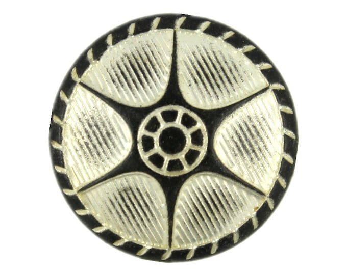 Metal Buttons - Centurion Shield Gunmetal Silver Metal Shank Buttons - 20mm - 3/4 inch - 6 pcs
