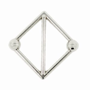 Metall Knöpfe - geometrischen Quadrat Metall Knöpfe, glänzend Silber Farbe - 20mm - 3/4 Zoll - 6 Stk