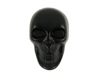Black Skull Metal Shank Buttons - 19mm - 3/4 inch - 6 pcs