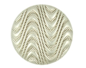 Metal Buttons - Light Champagne Ocean Waves Metal Shank Buttons - 15mm - 5/8 inch - 6 pcs