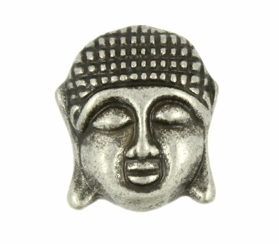 Conjunto de 5 Antiguo Plata Metal Look Caña Botones Tamaño 15 mm
