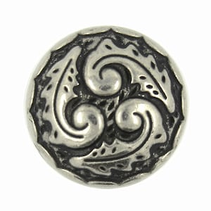 Metal Buttons - Ferns Swirl Retro Silver Metal Shank Buttons - 18mm - 11/16 inch - 6 pcs