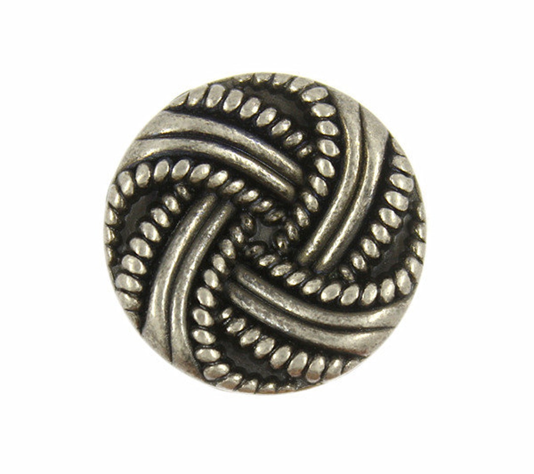 Metal Buttons Swirl Ribbon Knot Metal Shank Buttons in Gray Silver Color  23mm 7/8 Inch 2 Pcs -  Canada