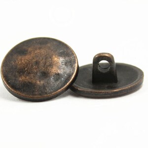 Metal Buttons - Antique Copper Metal Shank Buttons - 18mm - 11/16 Inch ...