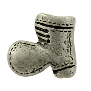 Metal Buttons - Boots Antique Silver Metal Shank Buttons - 15mm - 5/8 inch - 6 pcs